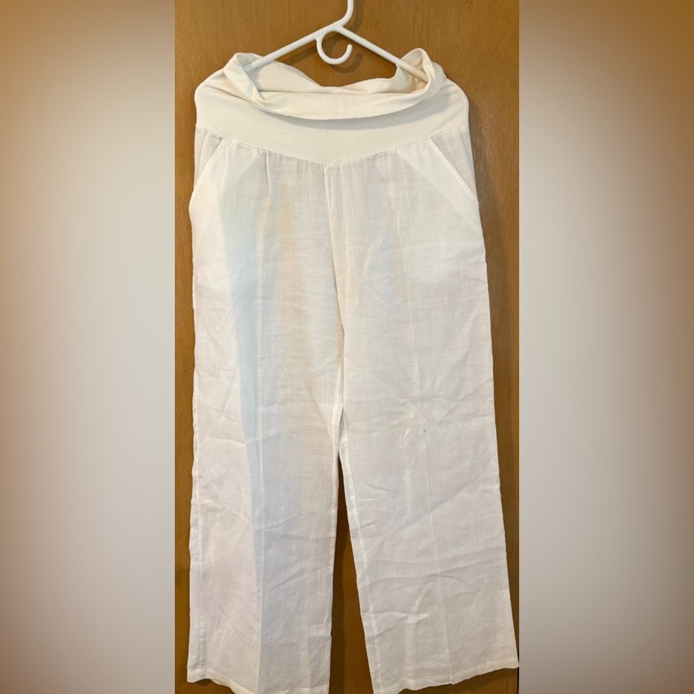 Elan White Wide-Leg Pants